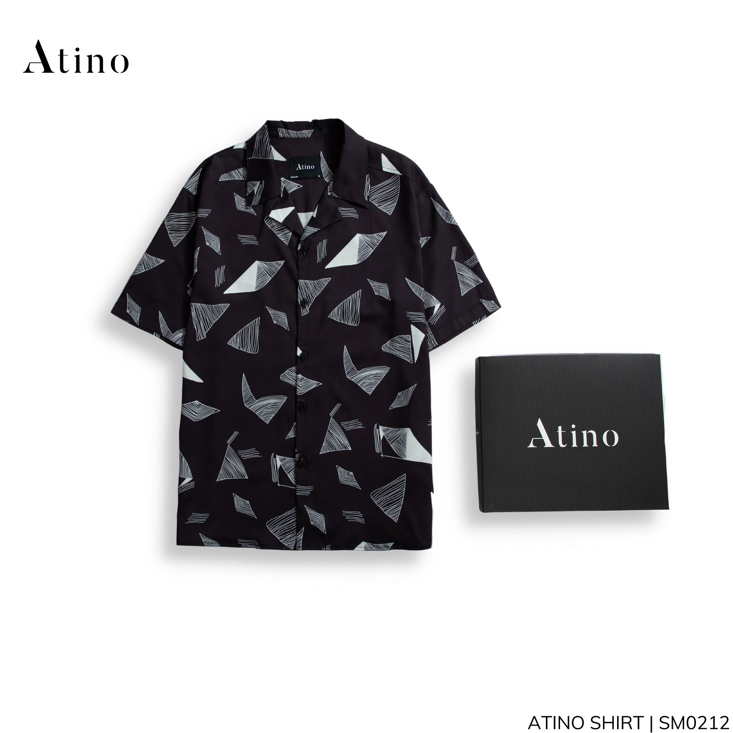Áo sơ mi cộc tay nam diamo atino vải lụa form regular sm0212