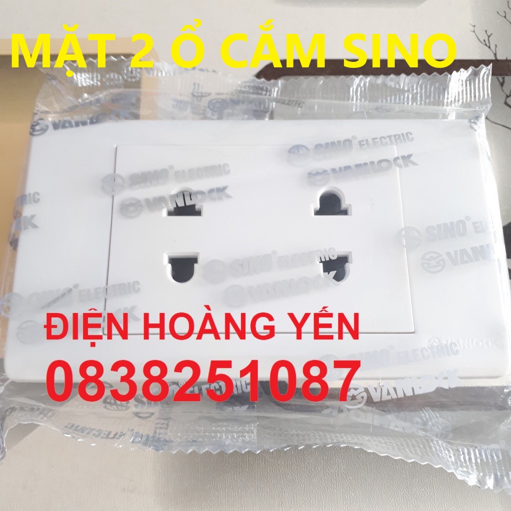 [HCM]Mặt 2 ổ cắm đơn 2 chấu Sino ( Vanlock ) cao cấp