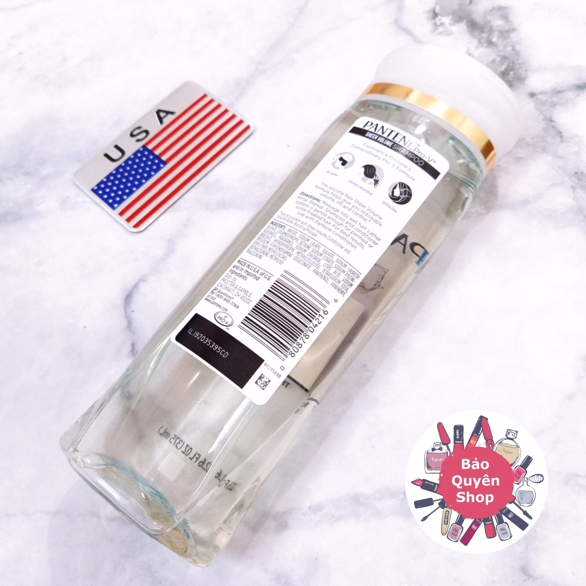 Dầu gội làm bồng & dầy tóc Pantene Sheer Volume Shampoo 375mL
