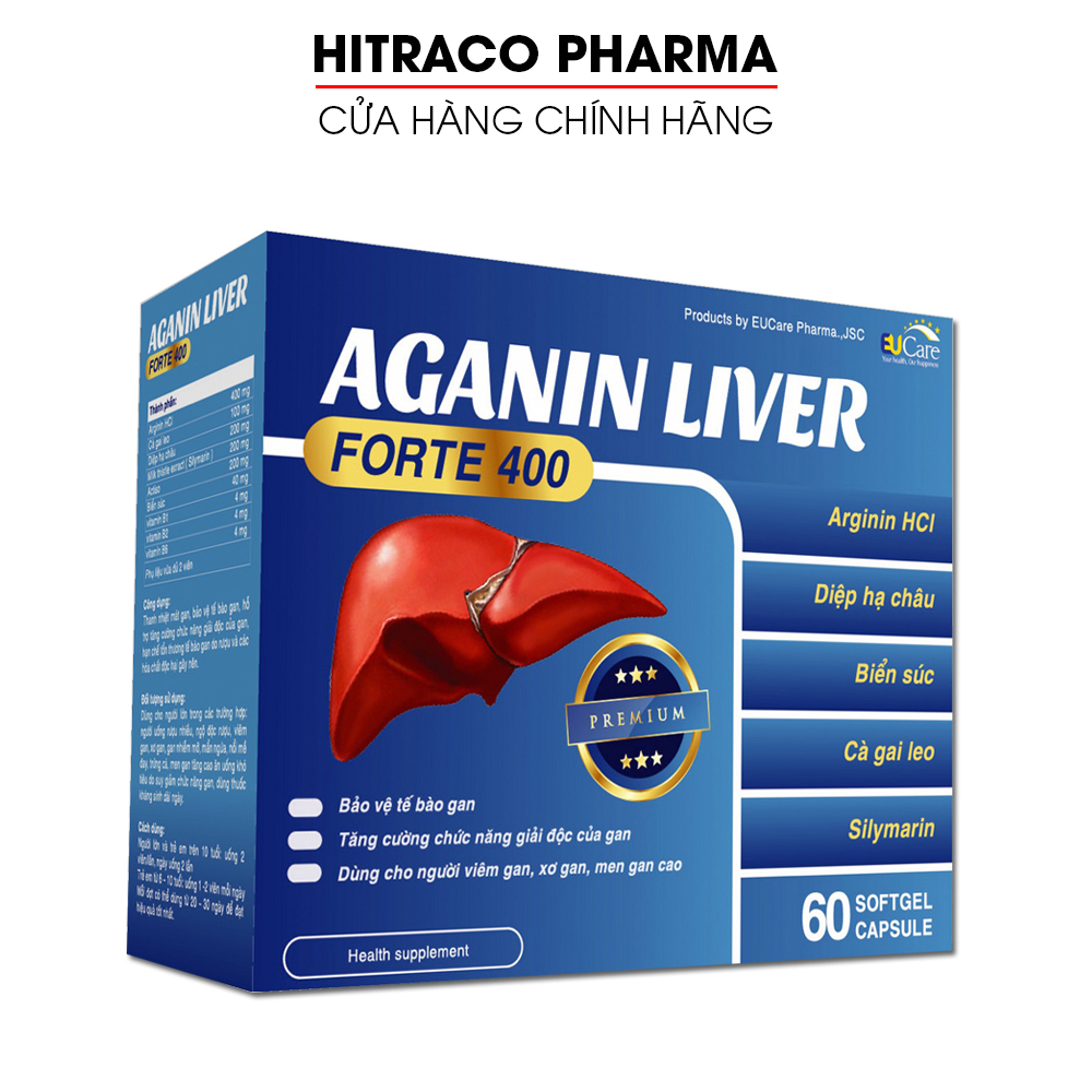 Viên uống bổ gan AGANIN LIVER mát gan, hạ men gan, thanh nhiệt cơ thể - Hộp 60 viên