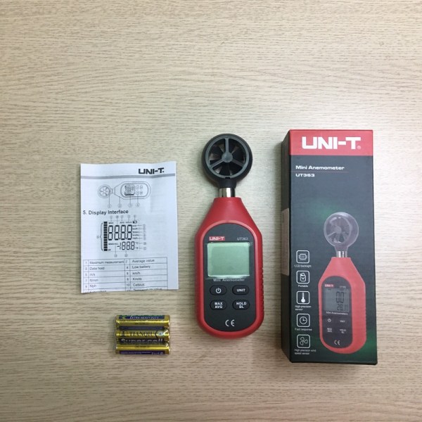 Máy đo tốc độ gió, nhiệt độ UNI-T UT363 (0m/s~30m/s,-10°C~50°C)
