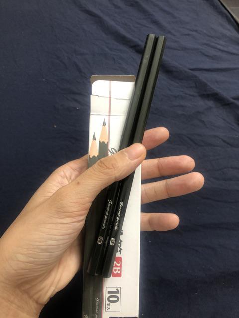 Set 10 bút chì mềm 2B Sanada - Nội Địa Nhật Bản