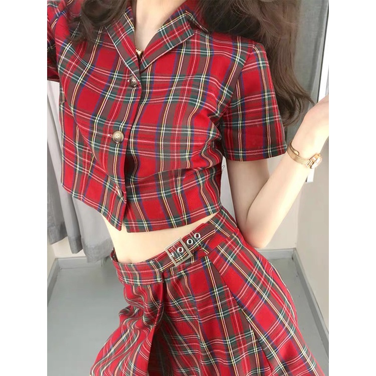 Set kẻ đỏ siêu tây xinh xẻo 2248