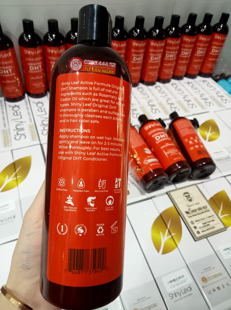 Dầu Gội Mọc Tóc DHT Blocker Shampoo Shiny Leaf - Made in USA
