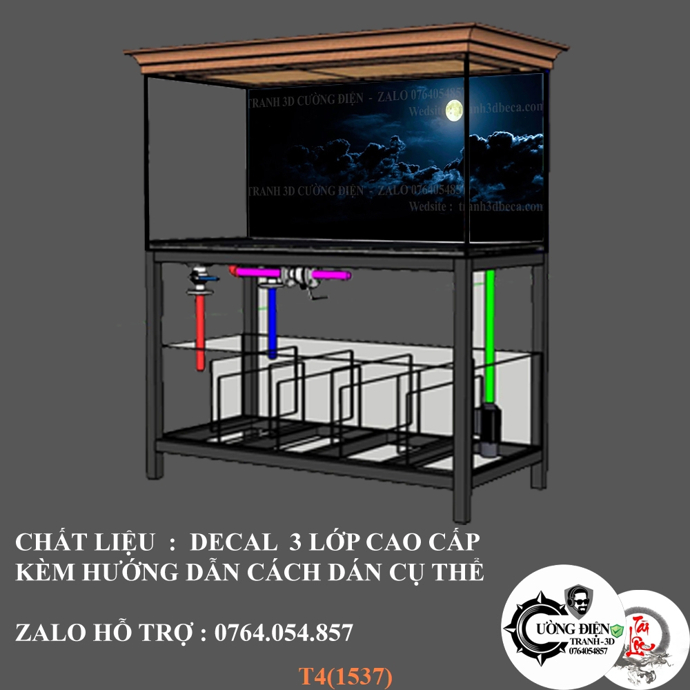 tranh 3d cho bể cá cảnh fuil kích thước