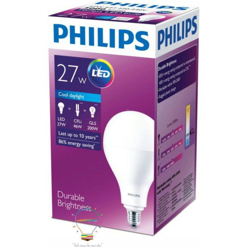 BÓNG ĐÈN LED BULD HILUMEN 27w A110 philips - Led buld hilumen 27w-200 A110 Thương hiệu: Philips
