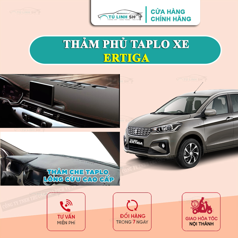 Thảm taplo Suzuki Ertiga chính hãng MINCAR hoặc bằng lông Cừu 3 lớp và Da Cacbon