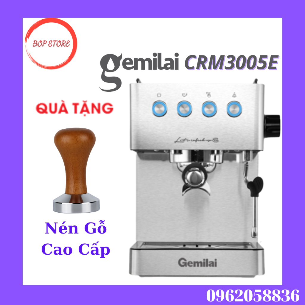 Máy pha cà phê, máy pha cafe tự động gemilai crm 3005e
