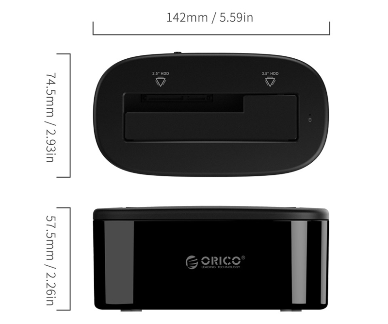 Khay Đựng Ổ Cứng Docking ORICO 6218US3 USB3.0/3.5/2.5  - Hàng Chính Hãng