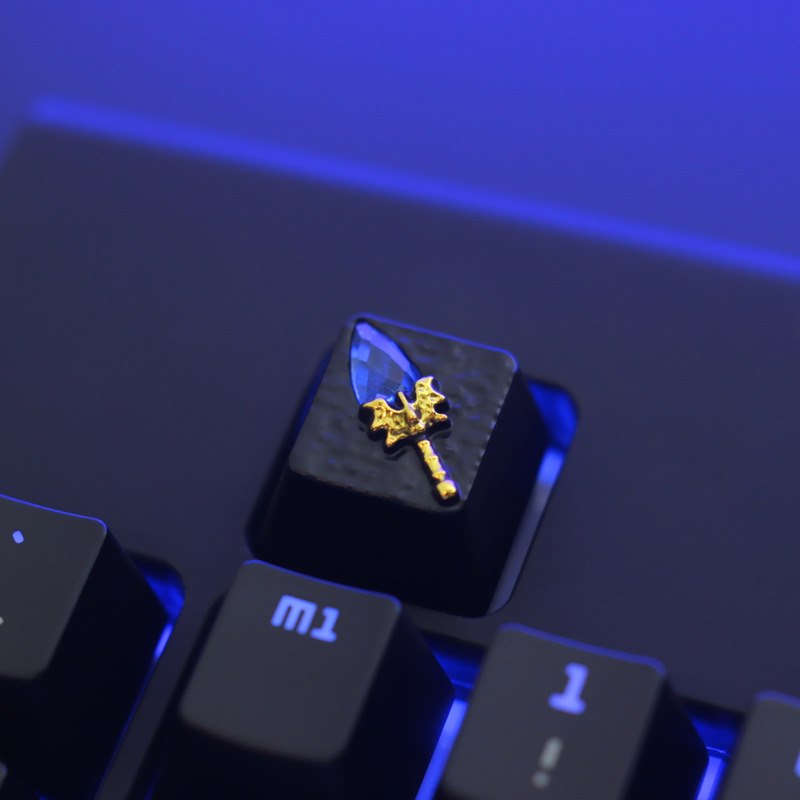 Keycap lẻ cho bàn phím cơ chất liệu kim loại, làm bằng thép, phủ carbon, chống xước, bấm vô cùng sướng tay