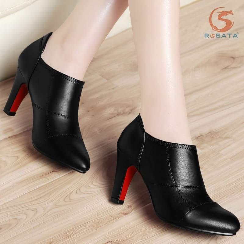 GIÀY BOOT NỮ ROSATA RO27 - GIÀY BOOT NỮ THẤP CỔ 7CM SANG TRỌNG