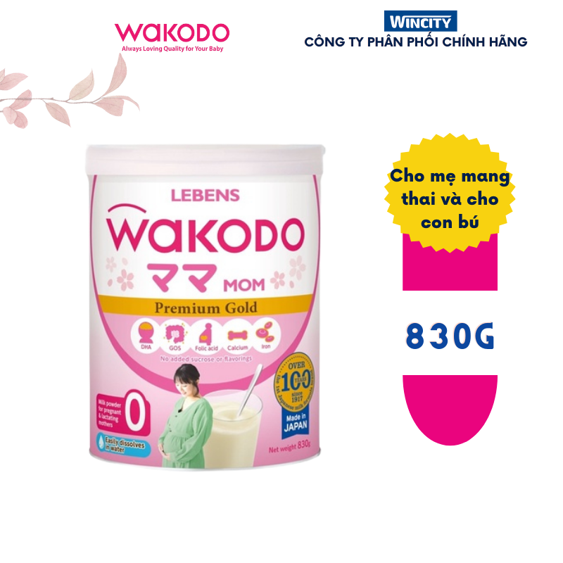 Sữa bột dinh dưỡng cho mẹ bầu Wakodo Mom lon 830g MẪU MỚI