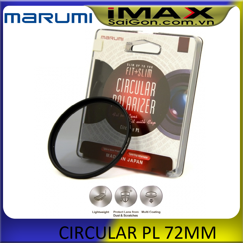 Kính lọc Filter Marumi Fit & Slim CPL 72mm (Hoằng Quân) + Bút lau lens