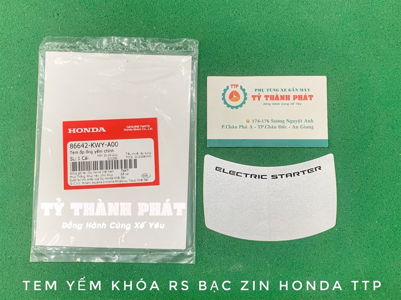 Tem Yếm Khóa RS bạc zin (Miếng) honda