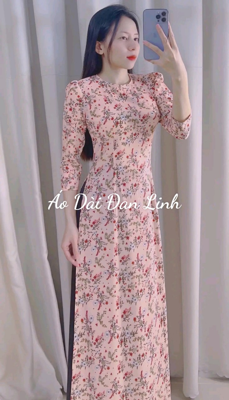 Đủ màu áo dài hoa nhí xinh - Áo Dài Đan Linh