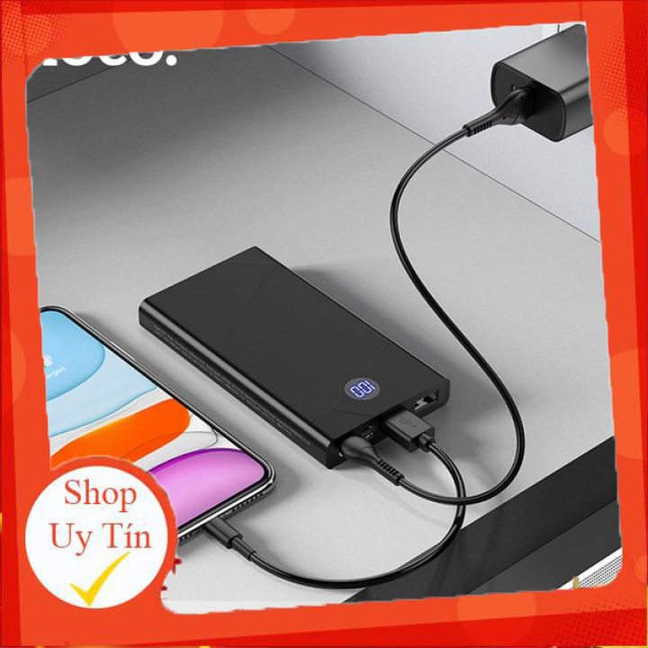 [HCM]PIN DỰ PHÒNG POLYMER A+2 CỔNG USB 2.1A-10000MAH. HOCO DJ01 MAX-MÀN HÌNH