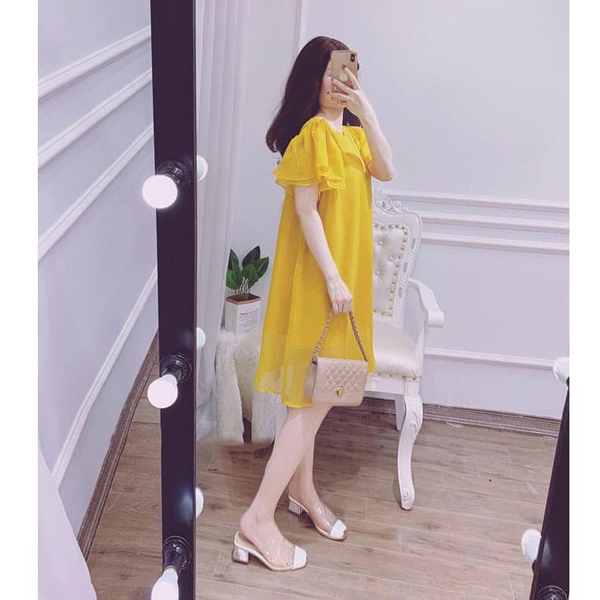 Đầm Bầu Lụa Tơ 2 Lớp M250 Lensi