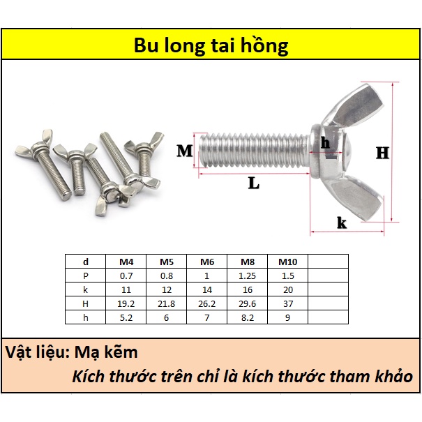 Bulong tai hồng mạ kẽm M8