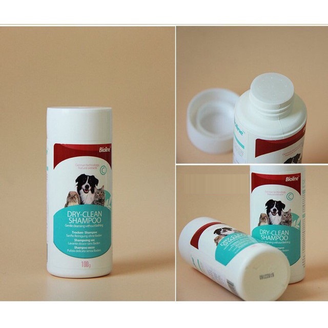 [HOÀN TIỀN 10%]Phấn Tắm Khô Bioline 100g Cho Chó Mèo BOMPET