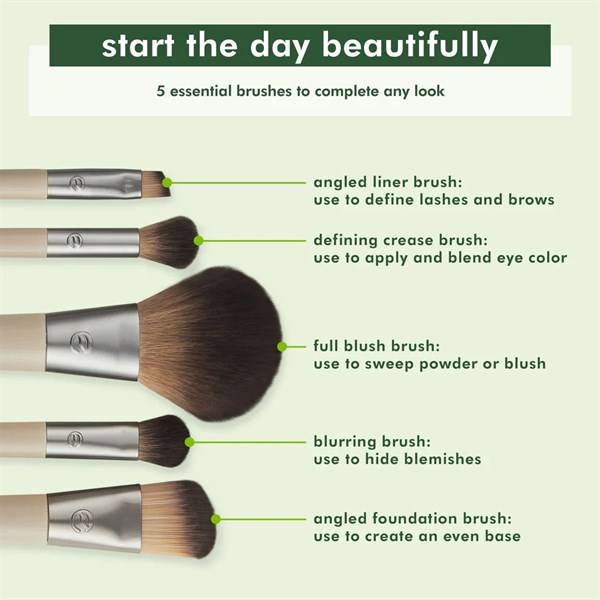 Bộ 5 cọ mặt của Ecotools - Start The Day Beautifully