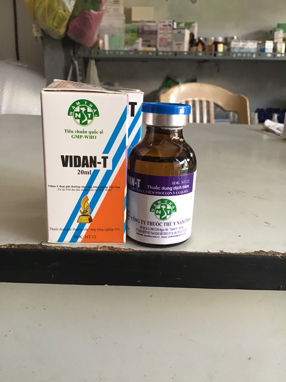 2 Chai Vidan T - Trị bệnh gà đá chim cảnh chó mèo