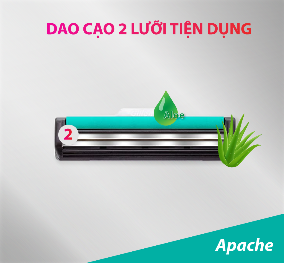 Dao Cạo 2 Lưỡi Apache kèm 36 Đầu Thay Thế