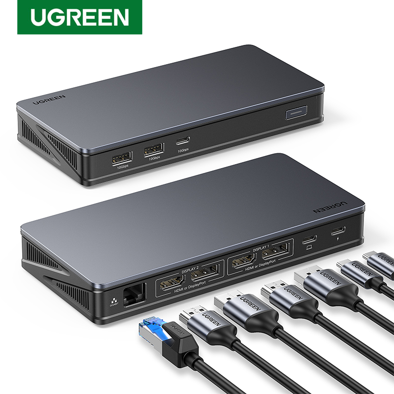 Ugreen 10-In-1 Dock Station Dual Hdmi 4K 60Hz Rj45 Lan 1000Mbps Hub 10Gbps  Usb C 3.2 Gen 1 Hub - Mixasale