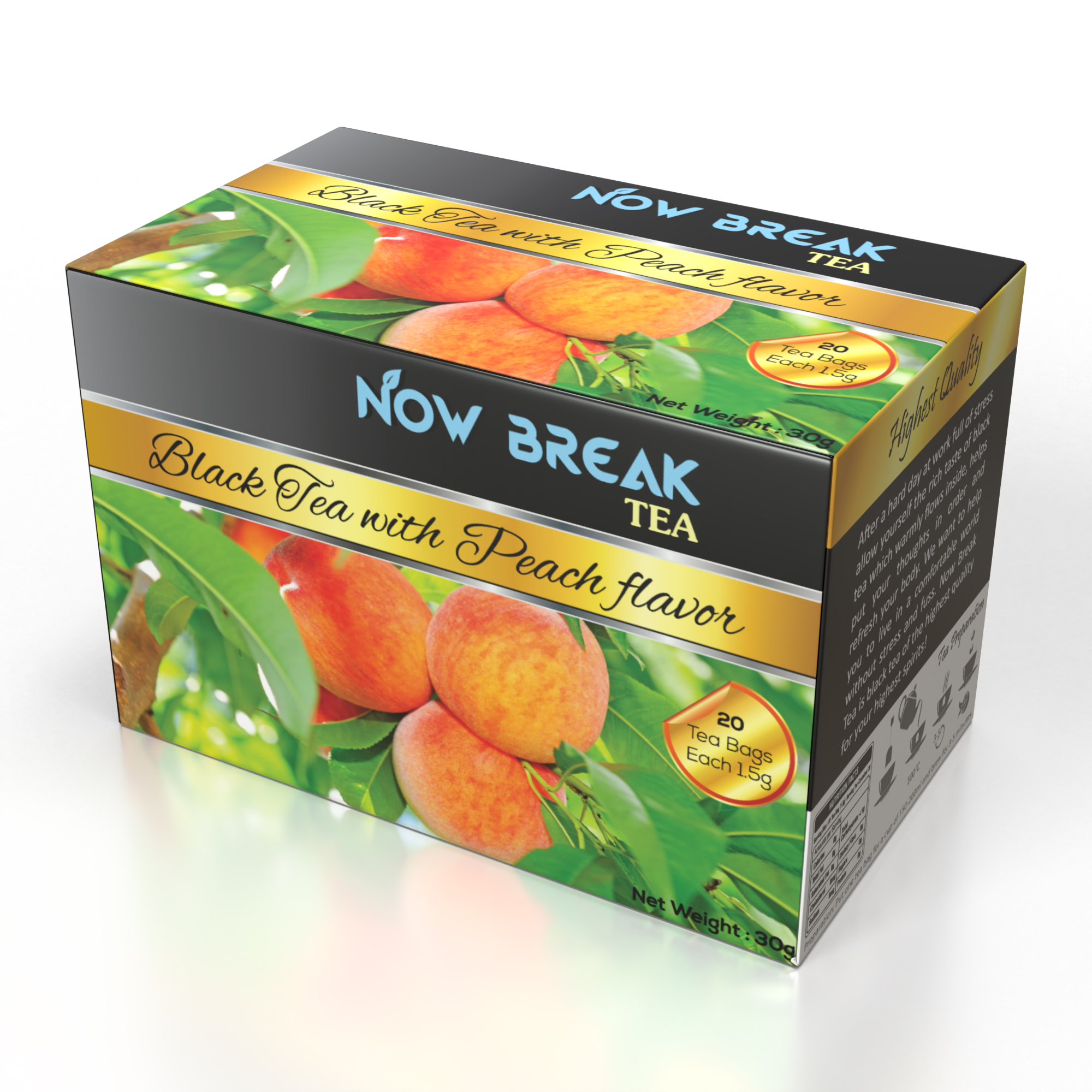 Trà Đào Now Break Tea, 30g, 20 túi trà