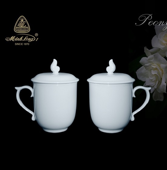 Ly trà có nắp sứ Minh Long - ly trà có nắp sứ minh long