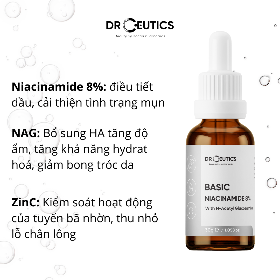 Niacinamide DrCeutics Tinh Chất Giảm Thâm, Sáng Da Cho Da Dầu Mụn