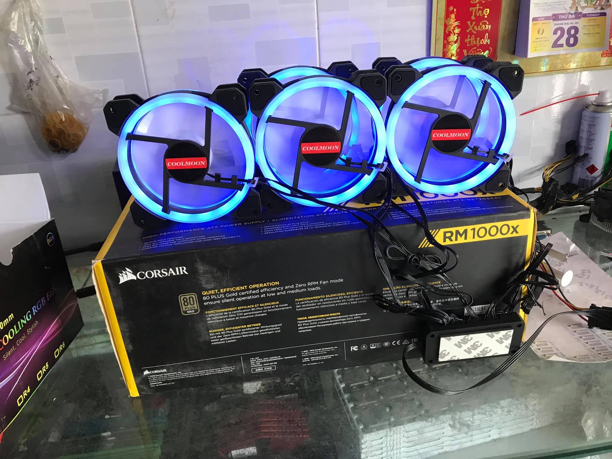 Bộ Fan Led RGB Coolmon (5 Fan + 1 Hub + 1 Remote)