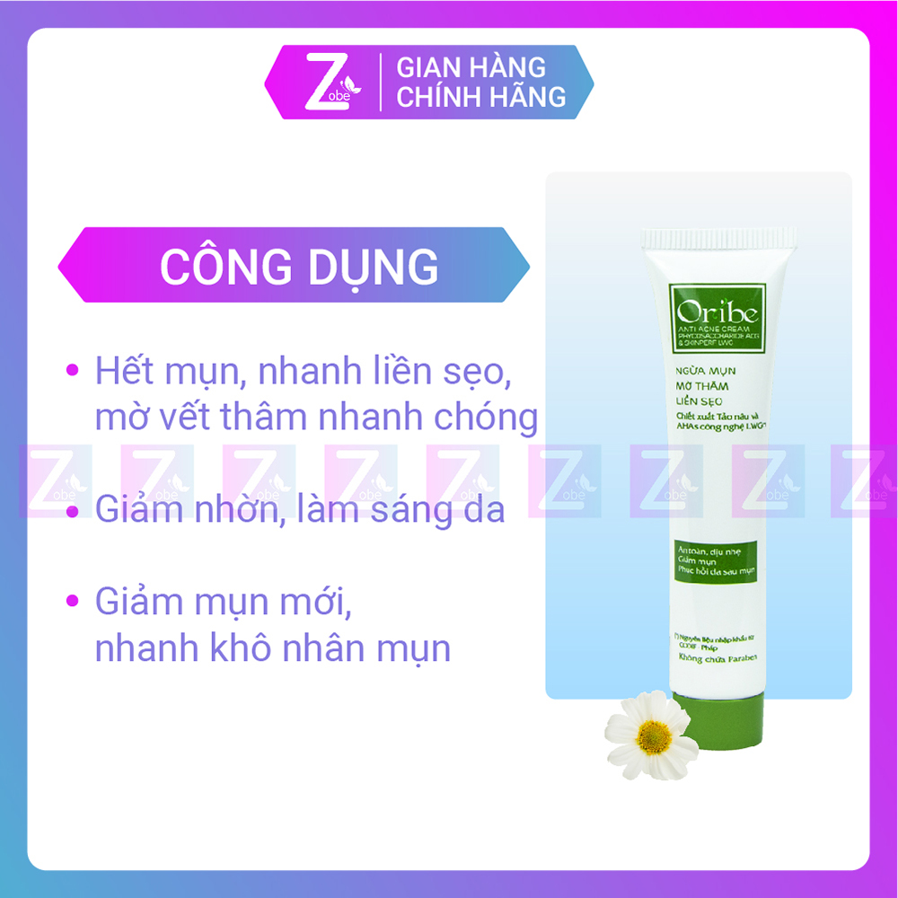 Combo 2 Kem Giảm Mụn Mờ Thâm Liền Sẹo Oribe