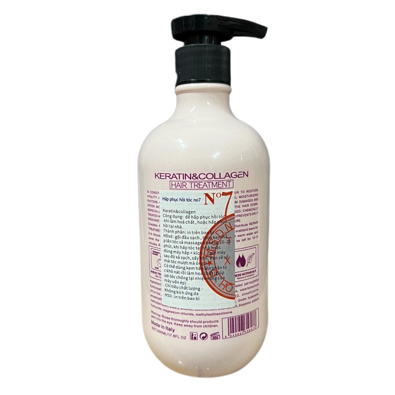 Kem ủ tóc phục hồi No7 Keratin Protein mềm mượt 500ml
