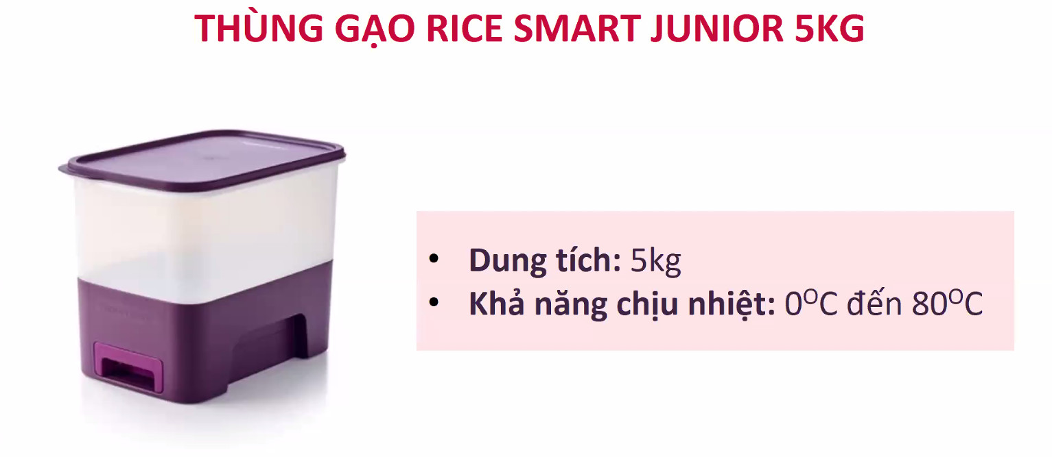 Thùng gạo Tupperware Rice Smart Junior 5kg