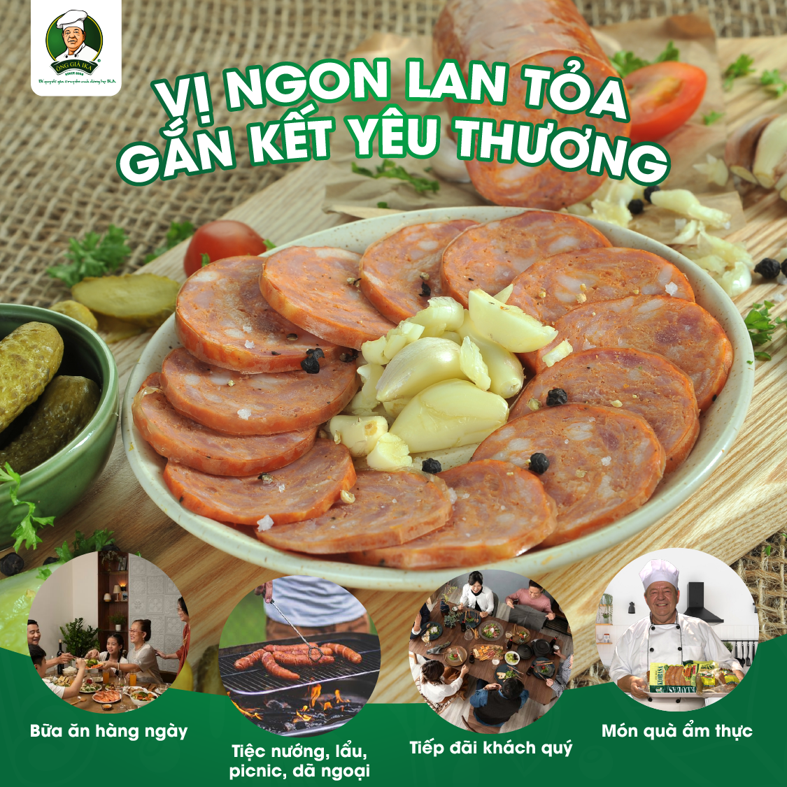 [  Chỉ giao HCM & Hà Nội ] Salami tỏi 200g Ông già Ika