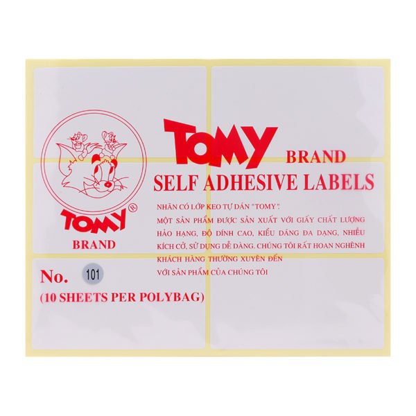 Giấy Decal In Mã Vạch Tomy  khổ A5 Các Số
