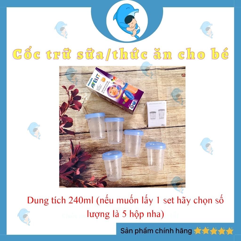 Cốc Trữ Sữa Phillips Avent Dung Tích 240ml/180ml