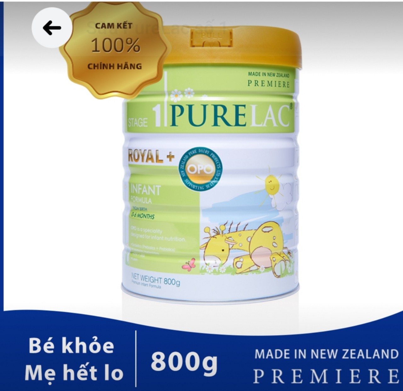 Sữa PureLac nhập khẩu New Zealand cho trẻ 0-6 tháng