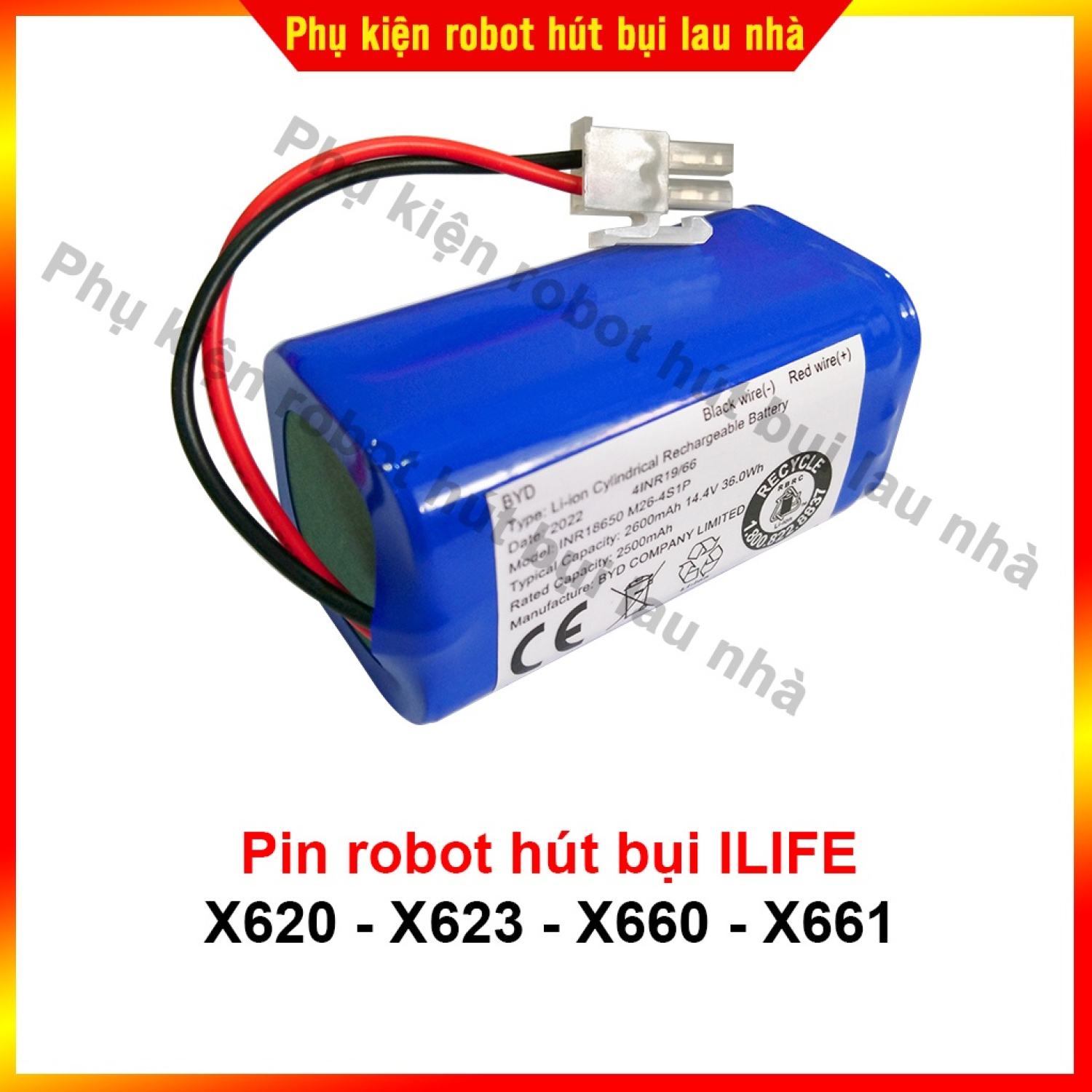 Pin robot hút bụi ilife x620 - x623 - x660 - x661 - bảo hành 3 tháng