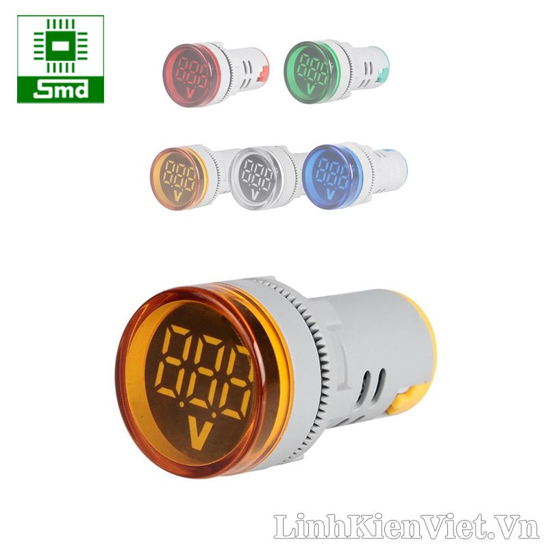 Đèn báo Volt phi 22 AD16-22DS 220 VAC (Xanh-Đỏ-Vàng)