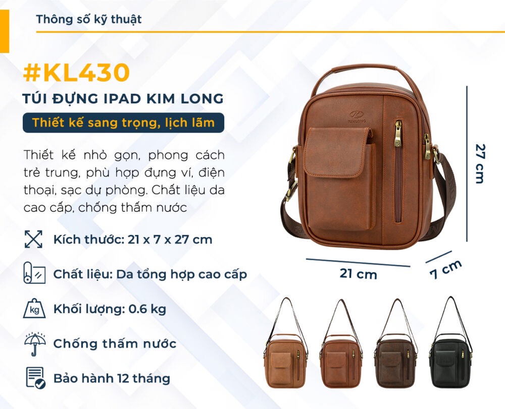 Túi đeo chéo hiệu Kim Long KL430