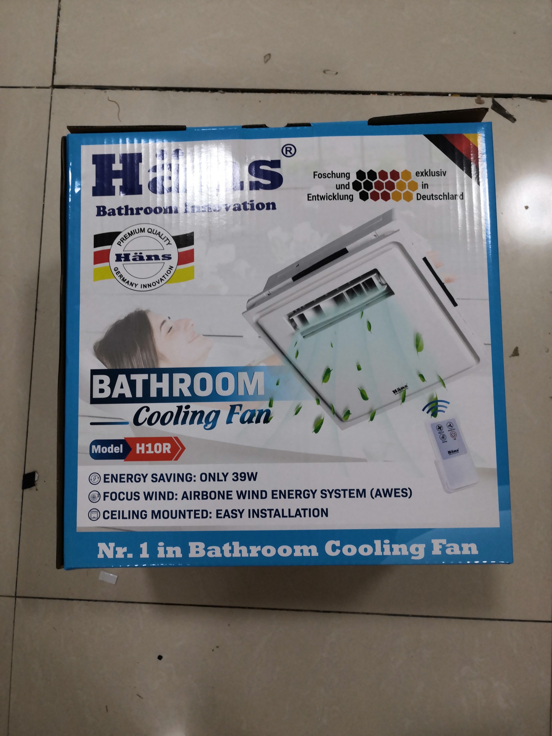 Quạt mát âm trần có ĐKTX - H10R (dùng trong nhà vệ sinh)