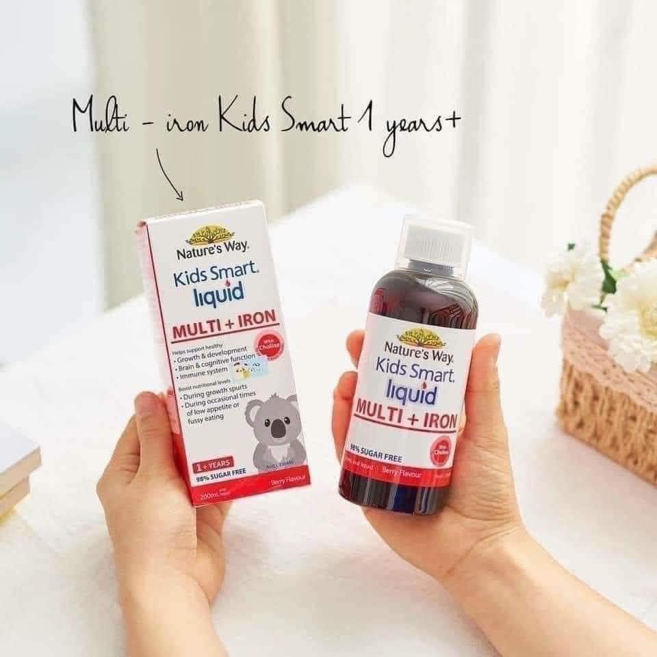 Sắt nước dạng siro Nature's Way Kids Smart Liquid Multi + Iron - 200ml  [ Date 8/2025 ]