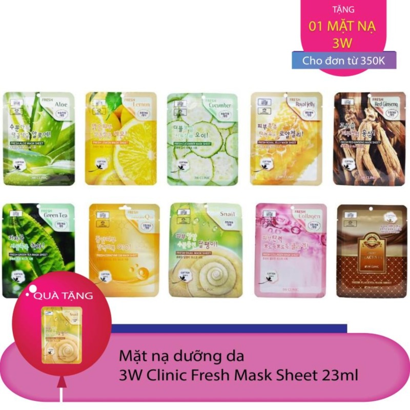 Combo 10 Mặt nạ dưỡng da 3W CLinic Fresh Mask Sheet 23ml x10 tốt nhất