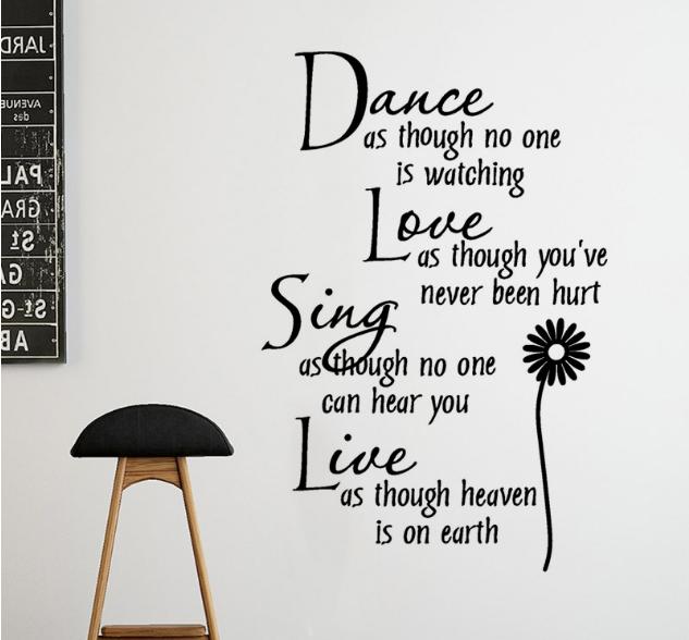 [HCM]Decal trang trí tường - Chữ Tiếng Anh Dance đen