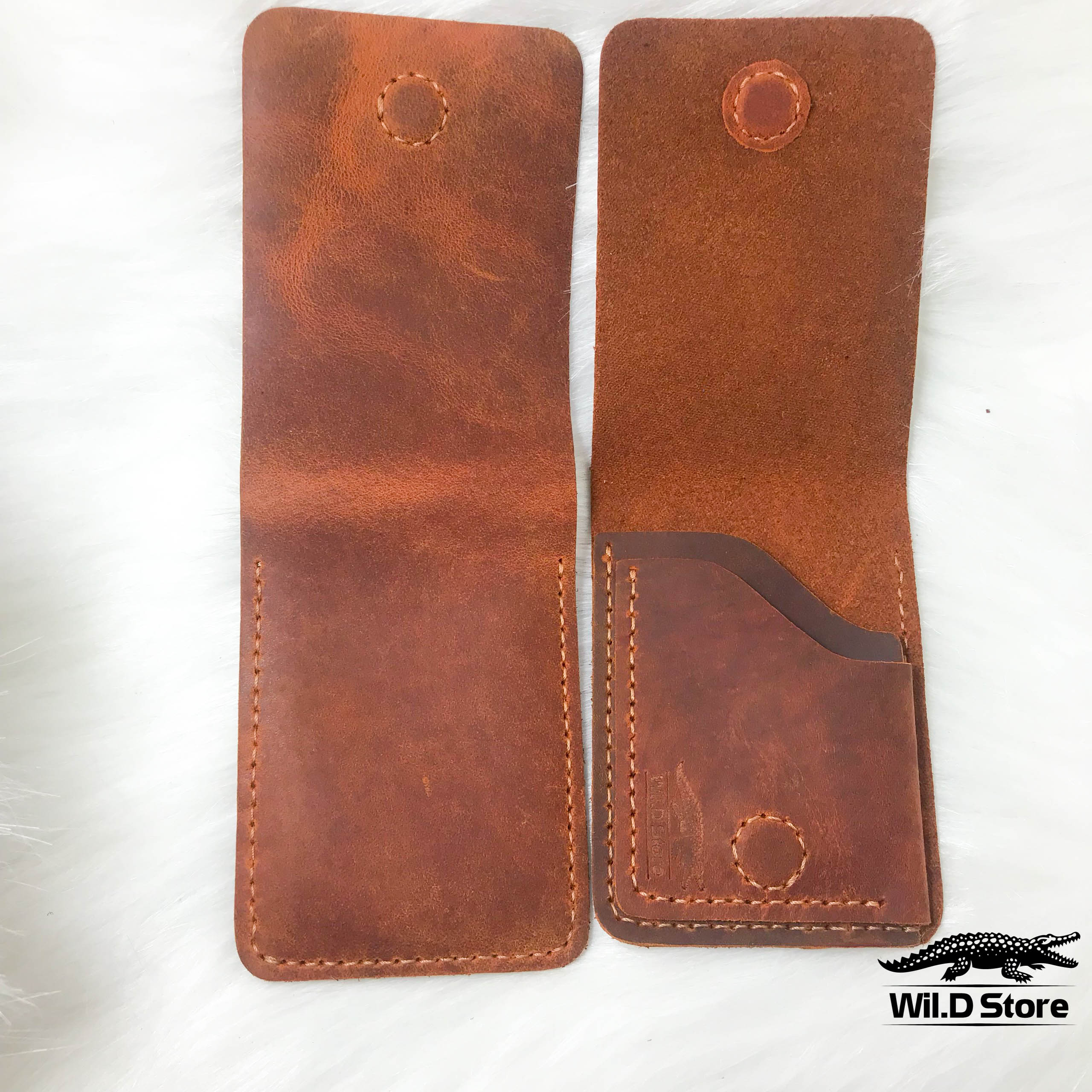 VÍ SEN DA SÁP THỦ CÔNG HANDMADE DA BÒ THẬT 100%