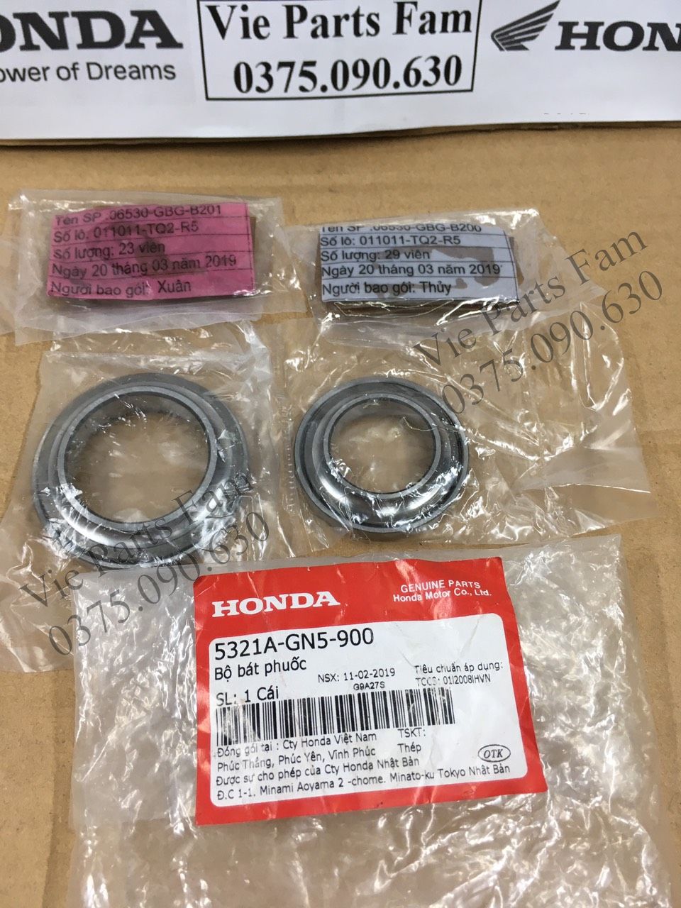Chén cổ xe Honda/ bộ bát phốt cổ hàng theo xe mới 100% chính hiệu Honda (Không dùng cho xe SH Ý, LEAD 110, SCR)