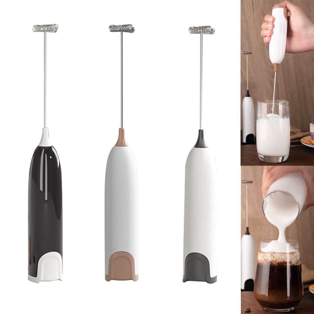 1pc Electric Milk Frother Kitchen Drink Foamer Whisk Mixer Stirrer Coffee  Cappuccino Creamer Whisk Frothy Blend Whisker Egg Beater, Without Battery