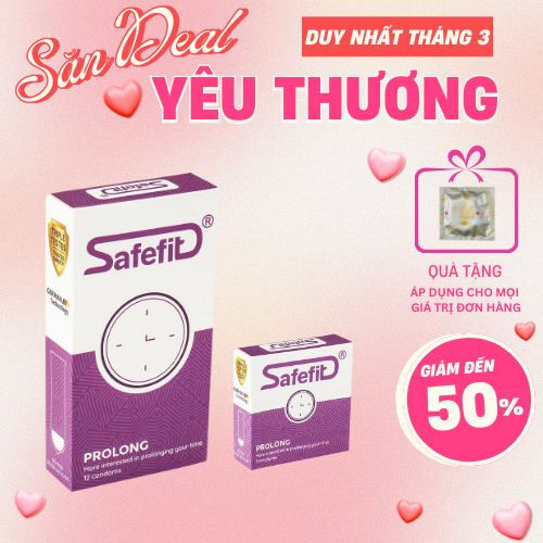 [MUA LỚN TẶNG NHỎ] Bao cao su Siêu mỏng Kéo dài thời gian Safe Fit Over Time - 15 chiếc