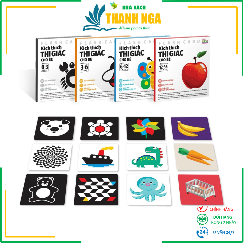 [FLASHCARD] Bộ Thẻ Kích Thích Thị Giác Cho Bé (từ 0-16 tháng tuổi)
